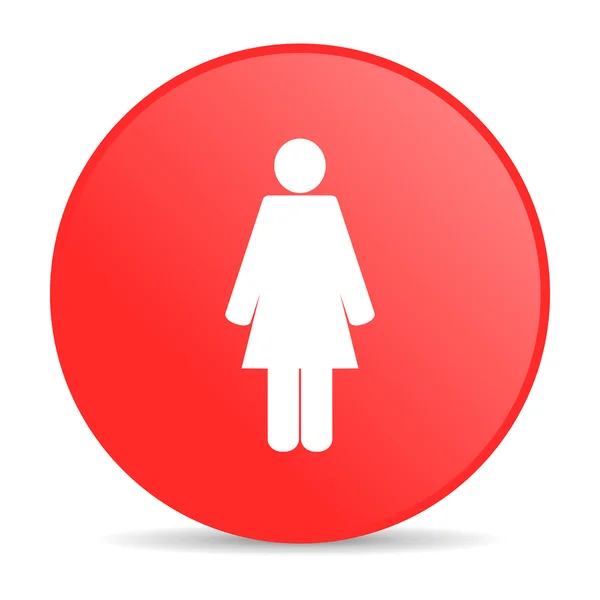 Vrouw rode cirkel web glanzende pictogram — Stockfoto