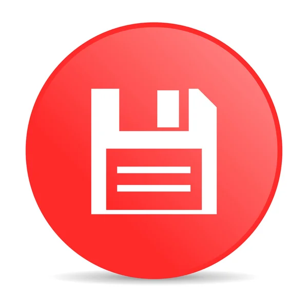 Disk red circle web glossy icon — Stock Photo, Image