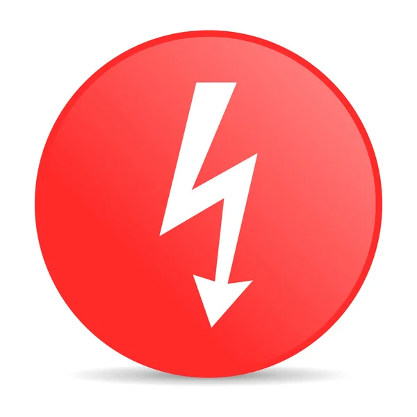 Lightning red circle web glossy icon — Stock Photo, Image