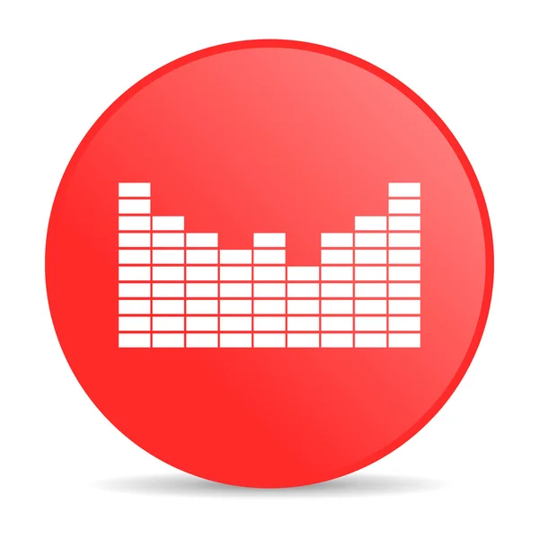 Hang piros kör web fényes ikon — Stock Fotó