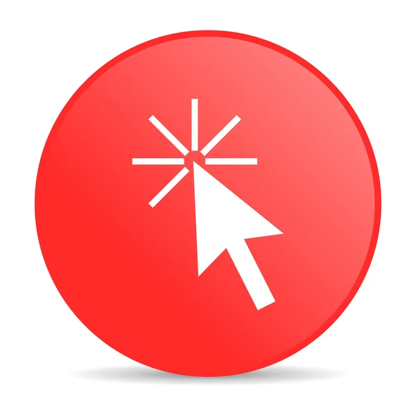 Klicka här röd cirkel web blanka ikonen — Stockfoto