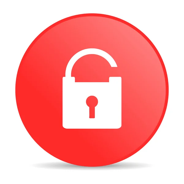 Padlock red circle web glossy icon — Stock Photo, Image