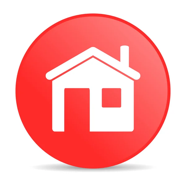 Home Roter Kreis Web-Hochglanz-Symbol — Stockfoto