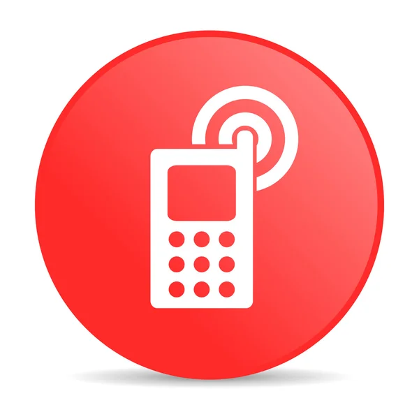 Cellphone red circle web glossy icon — Stock Photo, Image