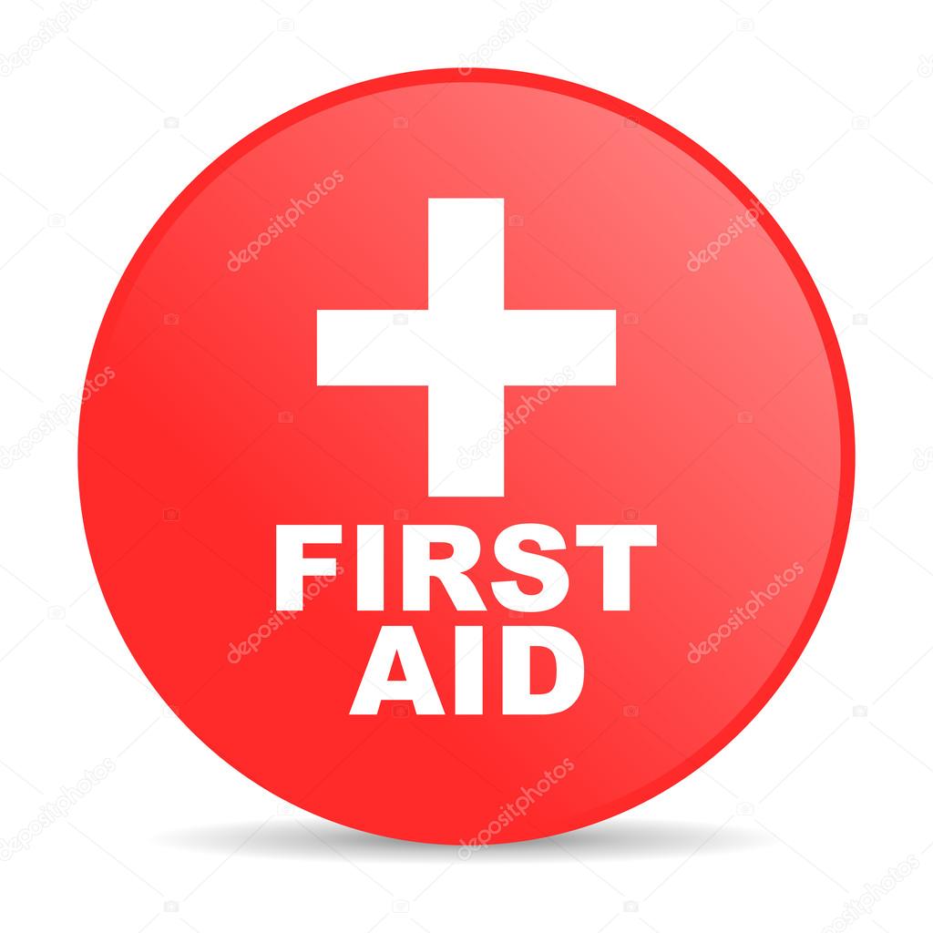 First aid red circle web glossy icon — Stock Photo © alexwhite 24233045