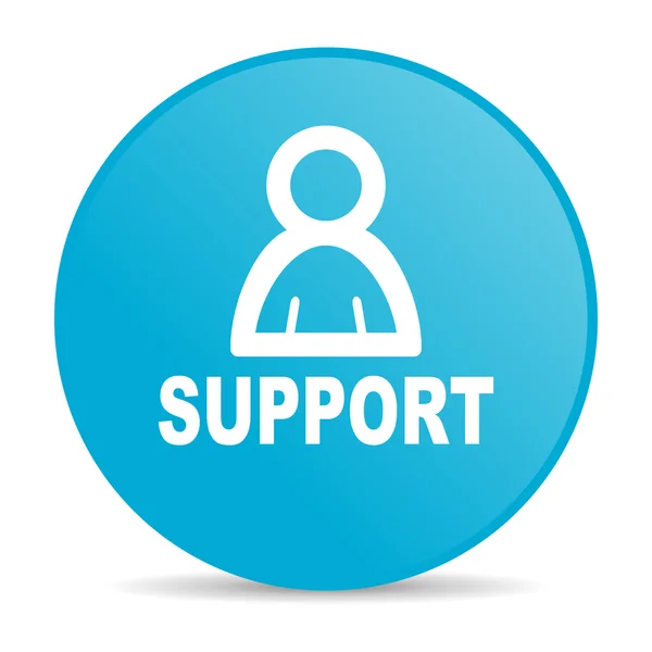 Unterstützung blauer Kreis Web-Hochglanz-Symbol — Stockfoto