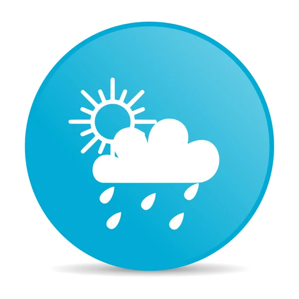 Previsão meteorológica círculo azul web ícone brilhante — Fotografia de Stock