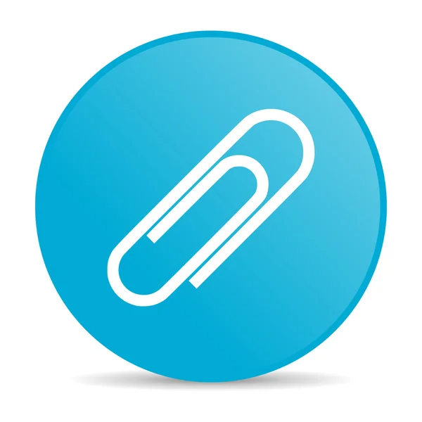 Clipe de papel azul círculo web ícone brilhante — Fotografia de Stock