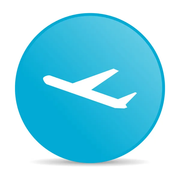 Airplane blue circle web glossy icon — Stock Photo, Image