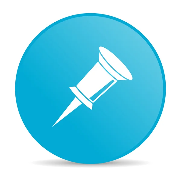 Lesklý ikona webové PIN modrý kruh — Stock fotografie