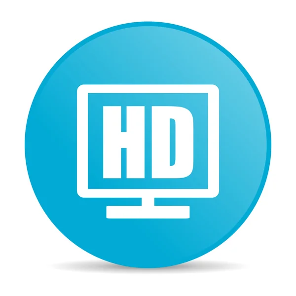 Hd pantalla azul círculo web icono brillante —  Fotos de Stock