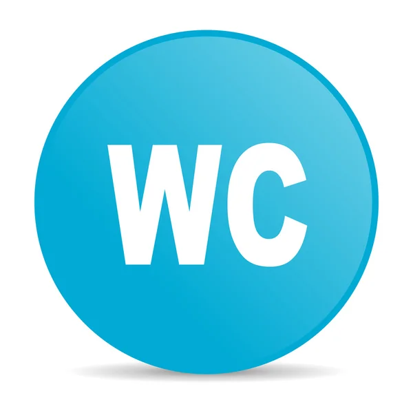 Wc azul círculo web brillante icono — Foto de Stock