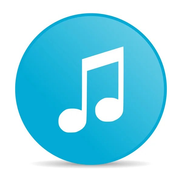 Música azul círculo web ícone brilhante — Fotografia de Stock
