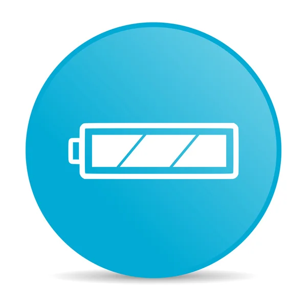 Bateria azul círculo web ícone brilhante — Fotografia de Stock