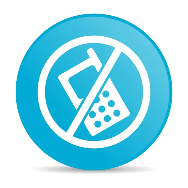 Geen telefoons blauwe cirkel web glanzende pictogram — Stockfoto