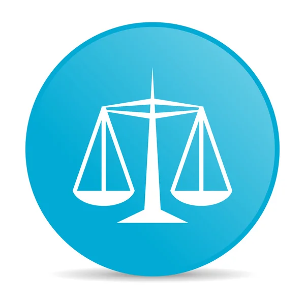 Justiça azul círculo web ícone brilhante — Fotografia de Stock