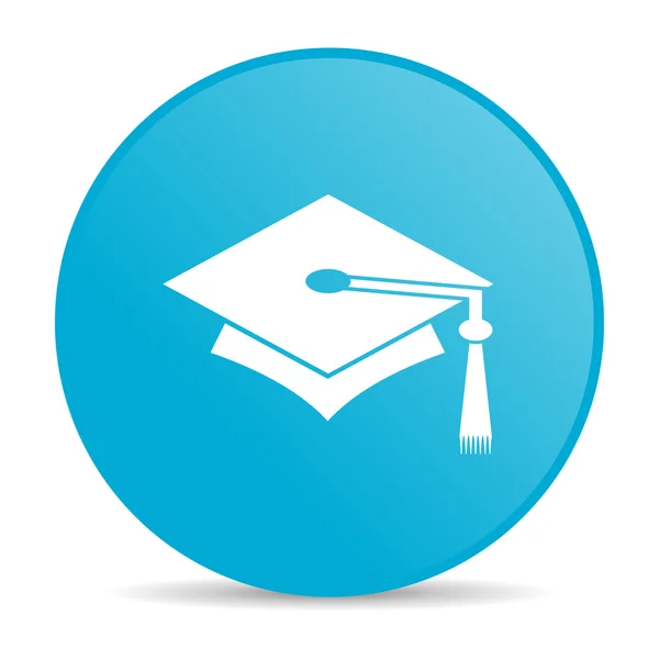 Graduation blue circle web glossy icon — Stock Photo, Image