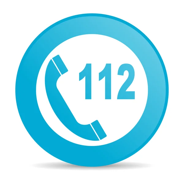 Emergency call blue circle web glossy icon — Stock Photo, Image