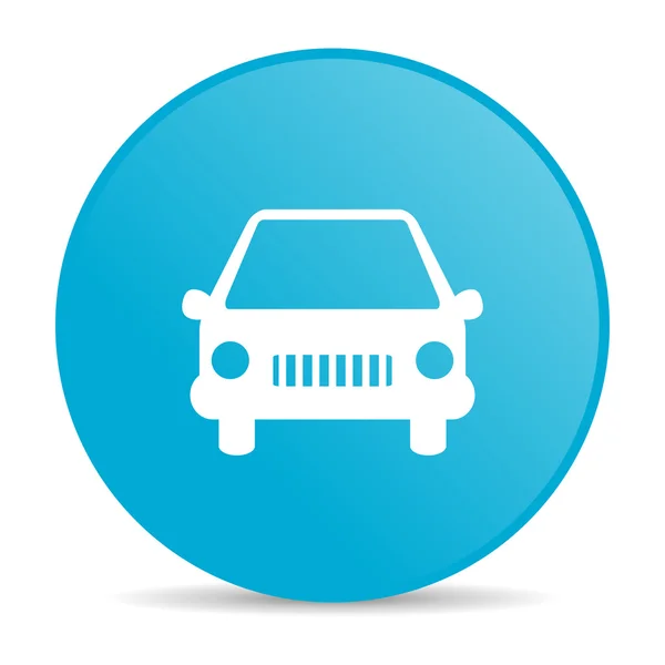 Auto blauer Kreis Web-Hochglanz-Symbol — Stockfoto