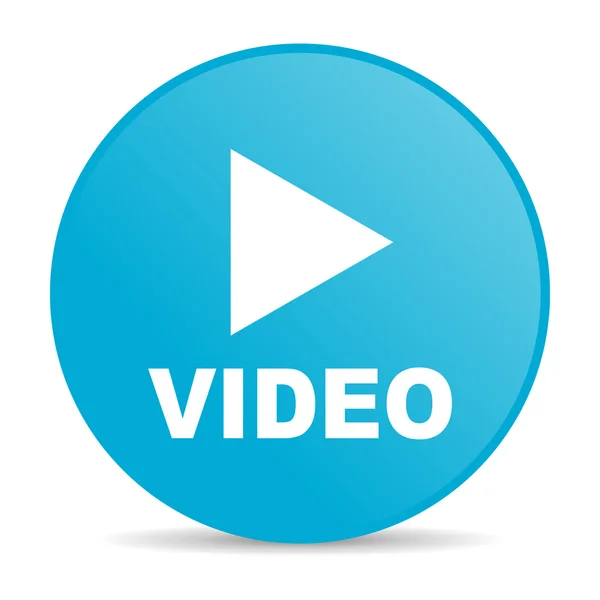 Video círculo azul web icono brillante —  Fotos de Stock