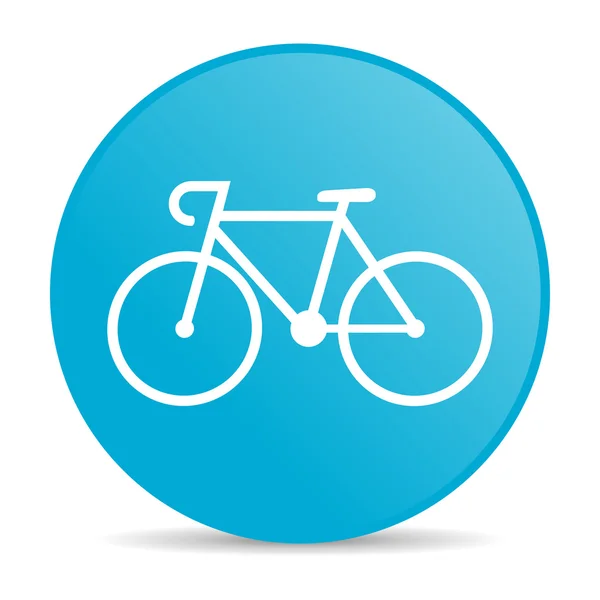 Γυαλιστερό εικονίδιο web μπλε κύκλο ποδηλάτων — Φωτογραφία Αρχείου