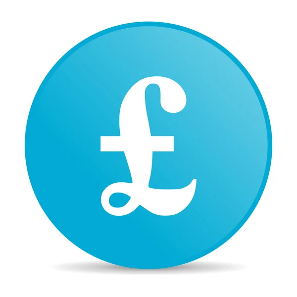 Pfund blauer Kreis Web-Hochglanz-Symbol — Stockfoto