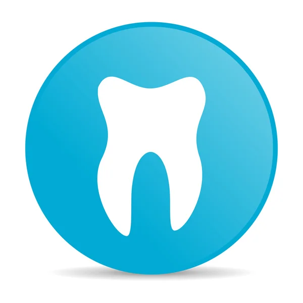 Tooth blue circle web glossy icon — Stock Photo, Image