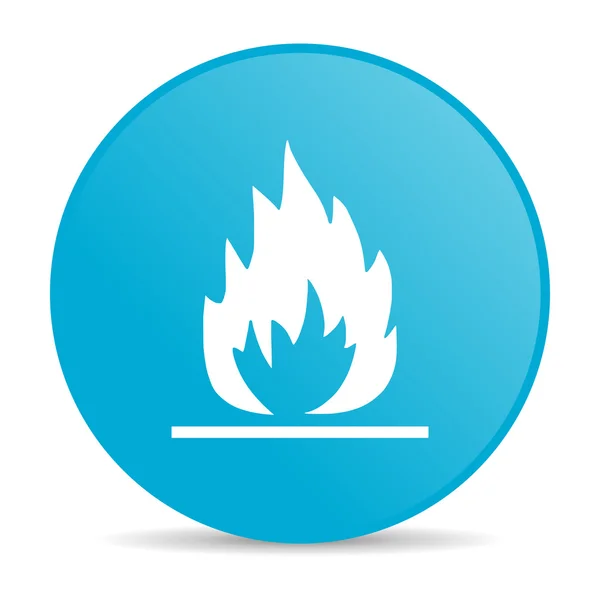 Flames blue circle web glossy icon — Stock Photo, Image