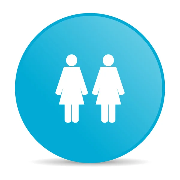 Couple blue circle web glossy icon — Stockfoto