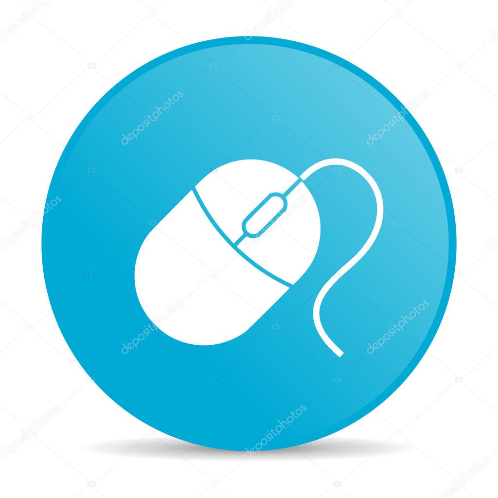 Mouse blue circle web glossy ico