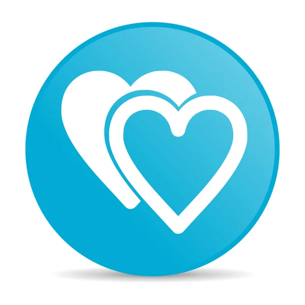 Love blue circle web glossy icon — Stock Photo, Image