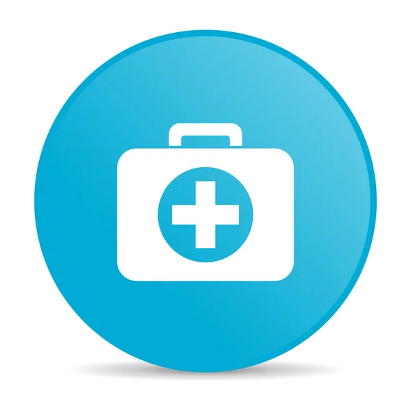 First aid kit blue circle web glossy icon — Stock Photo, Image
