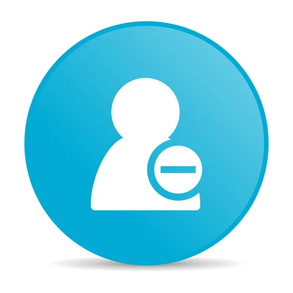 Usuń kontakt niebieskie koło WWW błyszczący ikona — Zdjęcie stockowe