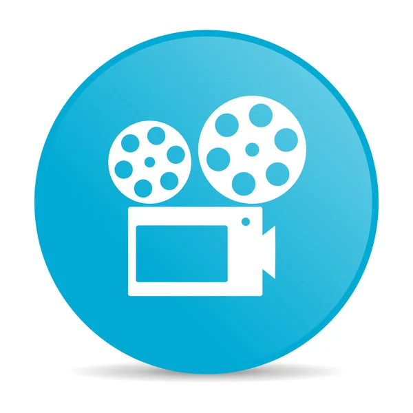 Cinema blue circle web glossy icon — Stock Photo, Image