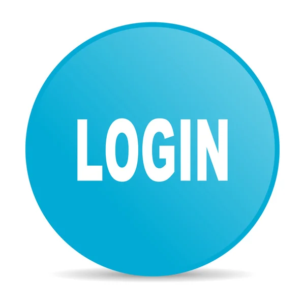 Login azul círculo web ícone brilhante — Fotografia de Stock