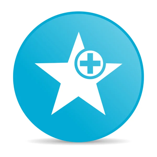 Estrela azul círculo web ícone brilhante — Fotografia de Stock