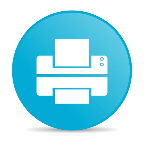 Printer blue circle web glossy icon — Stock Photo, Image