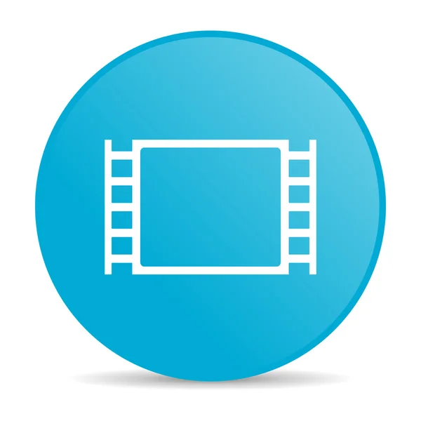 Blå cirkel web glansigt filmsymbol — Stockfoto