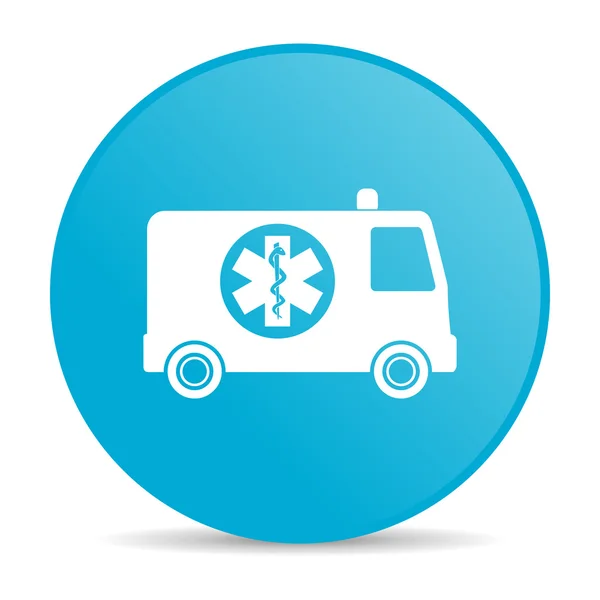 Krankenwagen blauer Kreis Web-Hochglanz-Symbol — Stockfoto