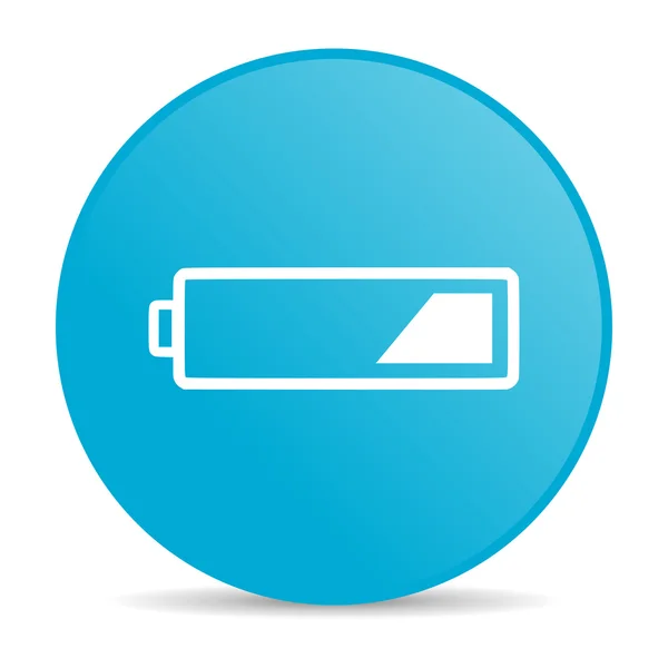 Batterie blauer Kreis Web-Hochglanz-Symbol — Stockfoto