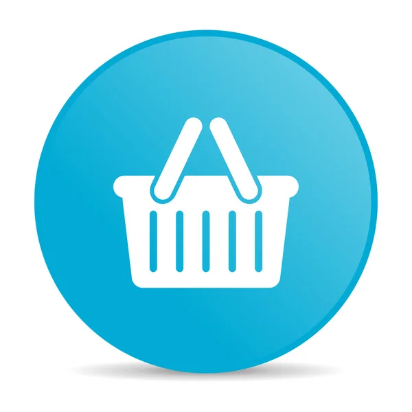 Carrello shopping blue circle web glossy icon — Foto Stock