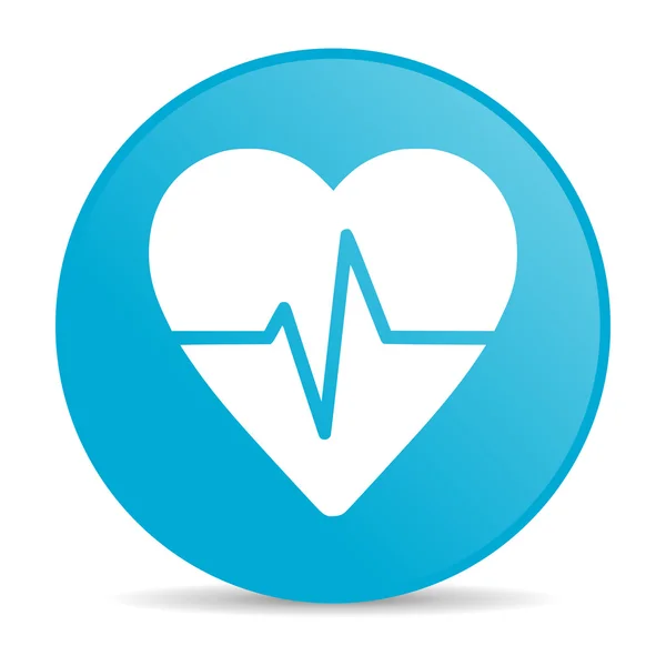 Cardiograma azul círculo web brillante icono — Foto de Stock