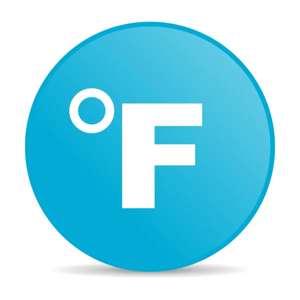 Fahrenheit azul círculo web brillante icono —  Fotos de Stock
