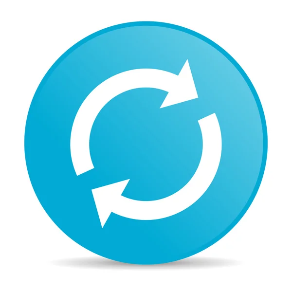Znovu načíst ikona lesklý modrý kruh webové — Stock fotografie