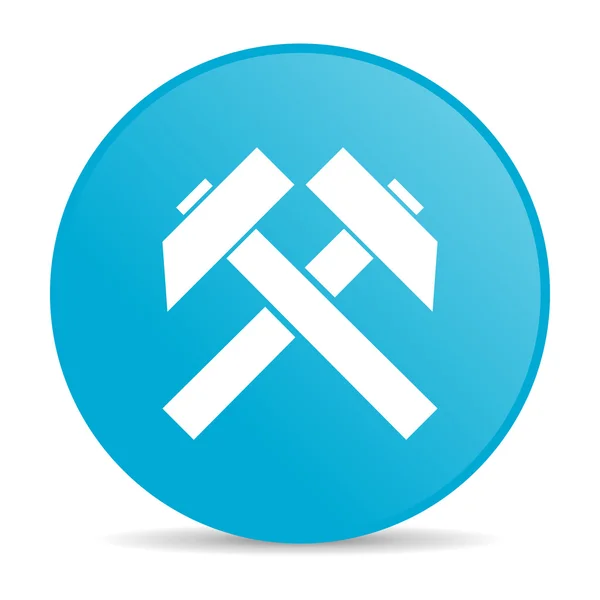 Gruvdrift blå cirkel web blanka ikonen — Stockfoto