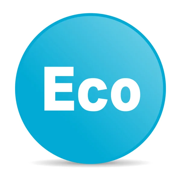 Eco azul círculo web ícone brilhante — Fotografia de Stock