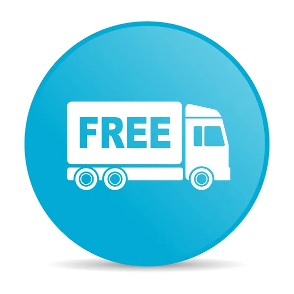 Free delivery blue circle web glossy icon — Stock Photo, Image