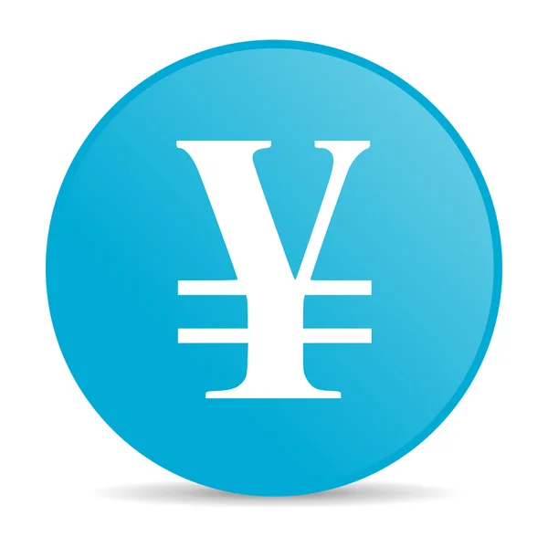 Yen azul círculo web icono brillante — Foto de Stock