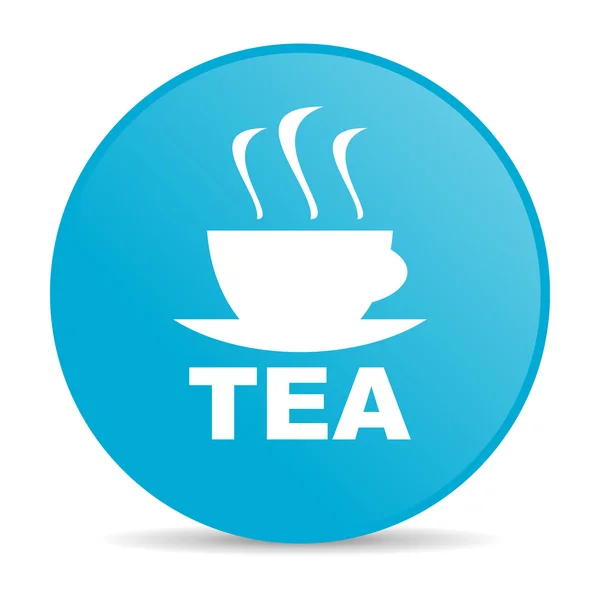 Lesklý ikona webové čaj modrý kruh — Stock fotografie