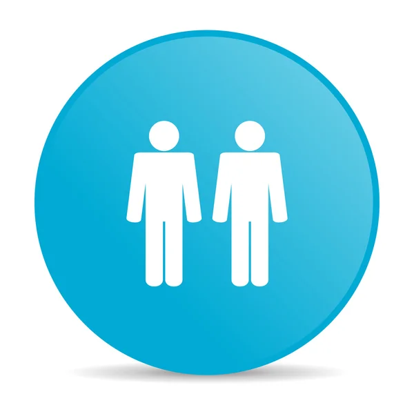 Couple cercle bleu web icône brillante — Photo